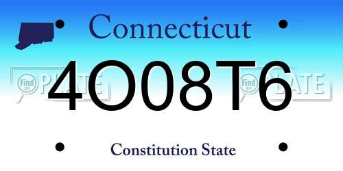 4O08T6 Connecticut License Plate