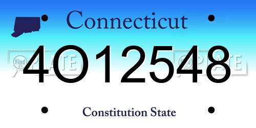 4O12548 Connecticut License Plate