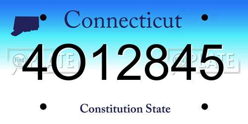 4O12845 Connecticut License Plate