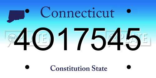 4O17545 Connecticut License Plate