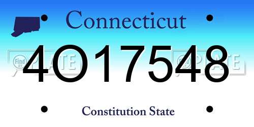 4O17548 Connecticut License Plate