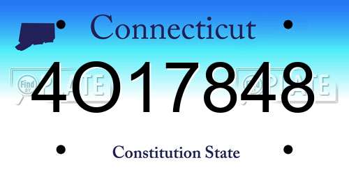 4O17848 Connecticut License Plate