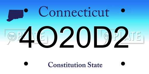 4O20D2 Connecticut License Plate