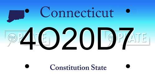 4O20D7 Connecticut License Plate