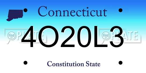 4O20L3 Connecticut License Plate
