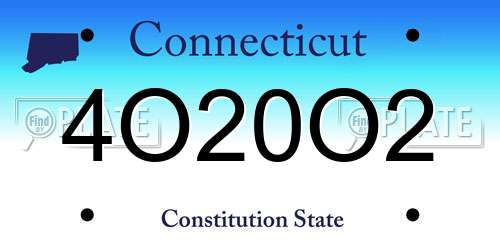 4O20O2 Connecticut License Plate