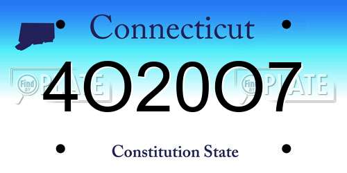4O20O7 Connecticut License Plate