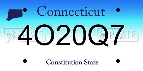 4O20Q7 Connecticut License Plate