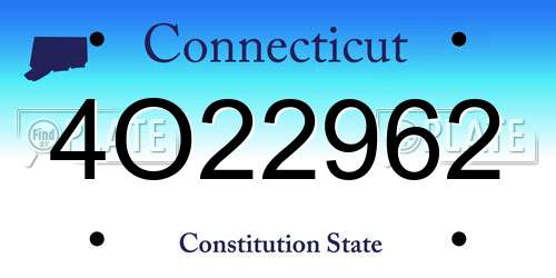 4O22962 Connecticut License Plate