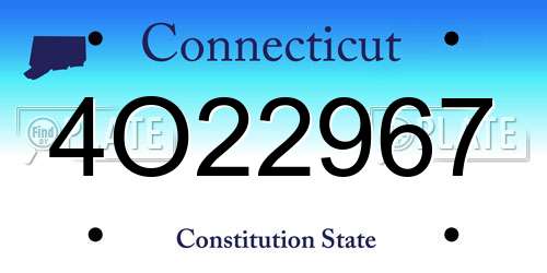 4O22967 Connecticut License Plate