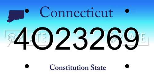 4O23269 Connecticut License Plate