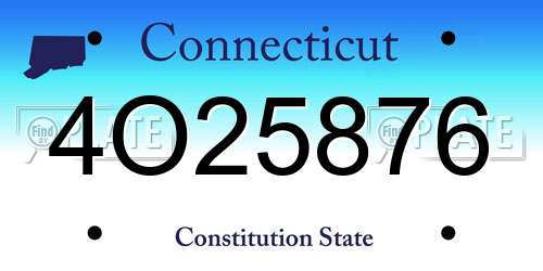 4O25876 Connecticut License Plate