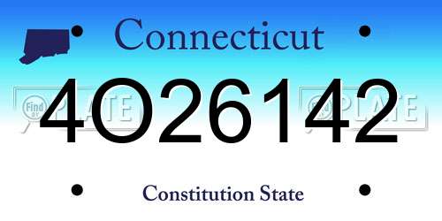 4O26142 Connecticut License Plate