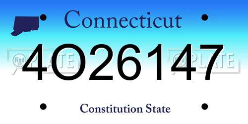 4O26147 Connecticut License Plate