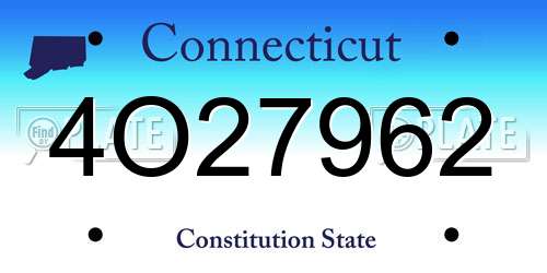 4O27962 Connecticut License Plate