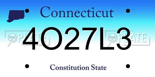 4O27L3 Connecticut License Plate
