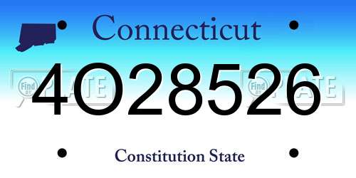 4O28526 Connecticut License Plate