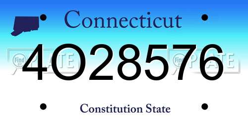 4O28576 Connecticut License Plate