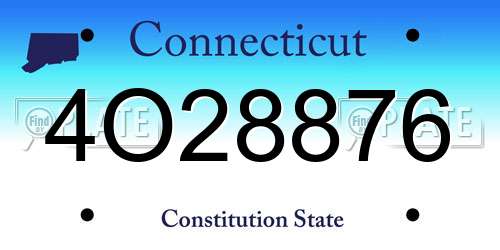 4O28876 Connecticut License Plate
