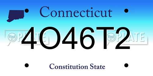 4O46T2 Connecticut License Plate