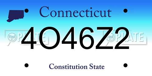 4O46Z2 Connecticut License Plate