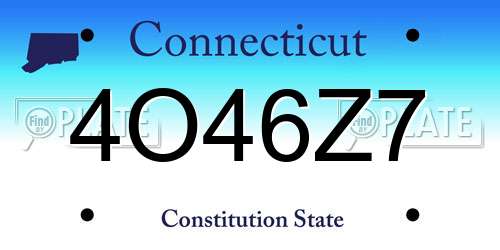 4O46Z7 Connecticut License Plate