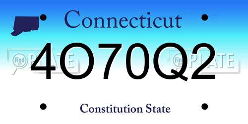 4O70Q2 Connecticut License Plate