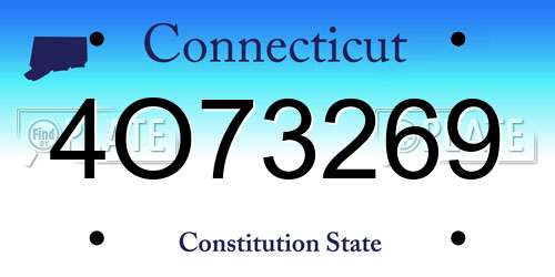 4O73269 Connecticut License Plate