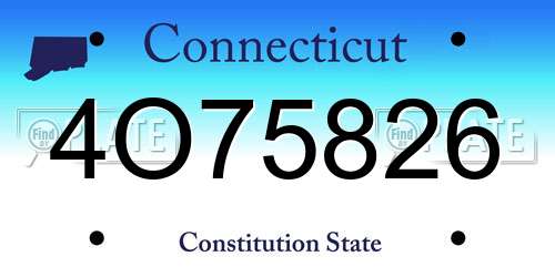 4O75826 Connecticut License Plate