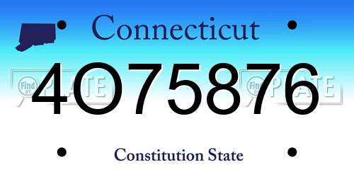 4O75876 Connecticut License Plate