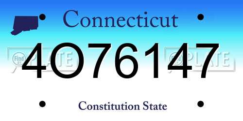 4O76147 Connecticut License Plate