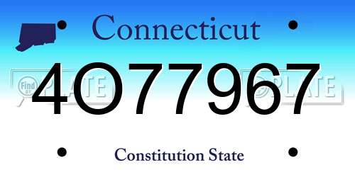 4O77967 Connecticut License Plate