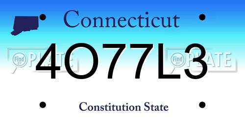 4O77L3 Connecticut License Plate