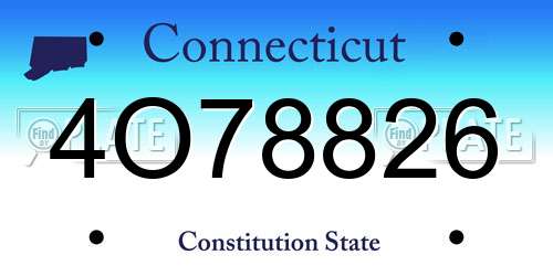 4O78826 Connecticut License Plate
