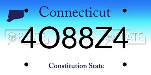 4O88Z4 Connecticut License Plate