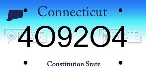 4O92O4 Connecticut License Plate