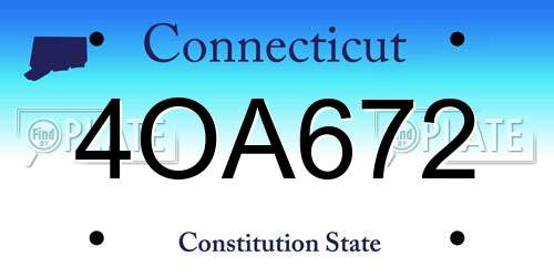 4OA672 Connecticut License Plate