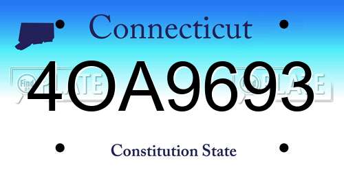 4OA9693 Connecticut License Plate
