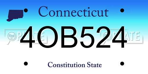 4OB524 Connecticut License Plate