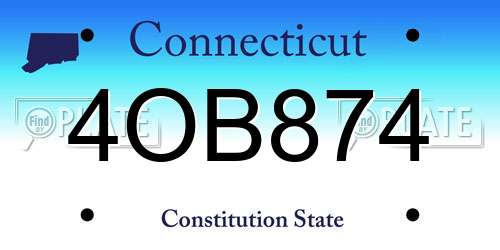4OB874 Connecticut License Plate