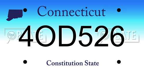 4OD526 Connecticut License Plate