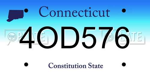 4OD576 Connecticut License Plate
