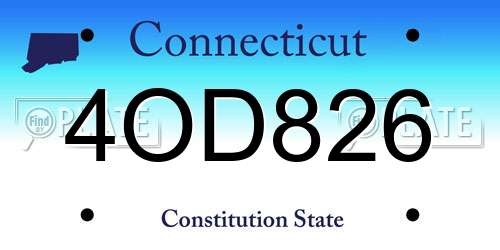 4OD826 Connecticut License Plate