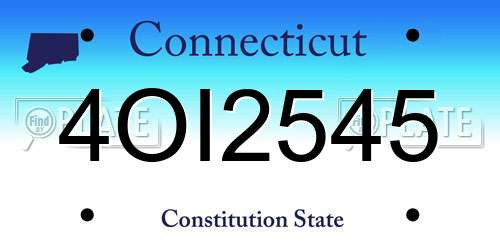 4OI2545 Connecticut License Plate