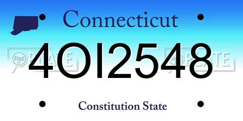 4OI2548 Connecticut License Plate