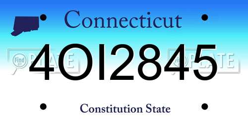 4OI2845 Connecticut License Plate