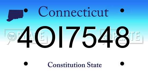 4OI7548 Connecticut License Plate