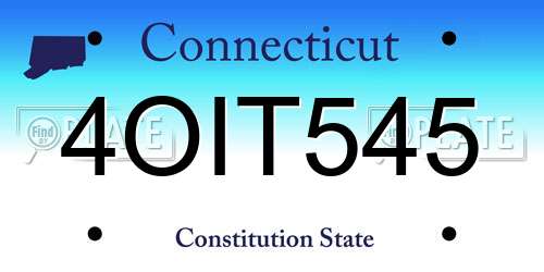 4OIT545 Connecticut License Plate