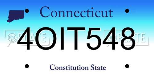 4OIT548 Connecticut License Plate