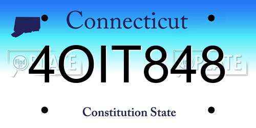 4OIT848 Connecticut License Plate